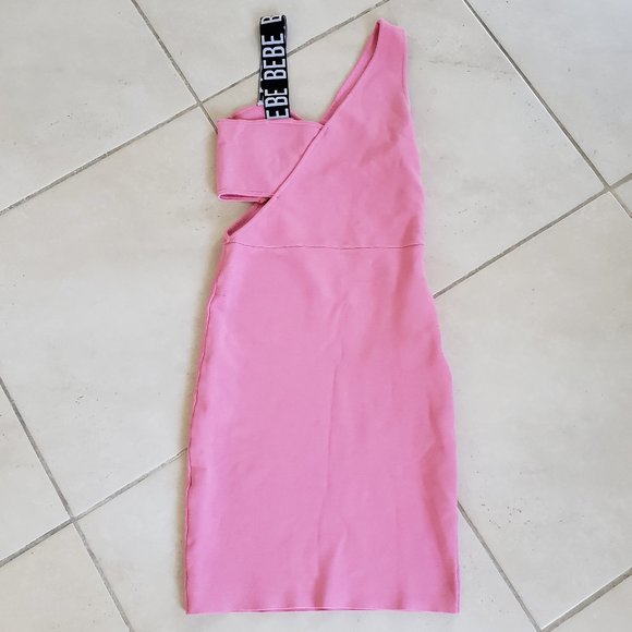 SOLD! 🤑 BEBE Sexy Pink TOPANGA Fitted Dress - Picture 6 of 14